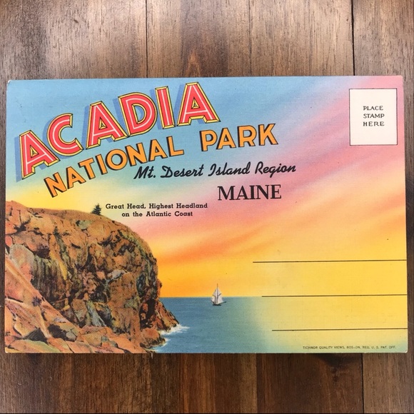 Vintage Other - 1940s Vintage Acadia Maine Travel Postcard Book